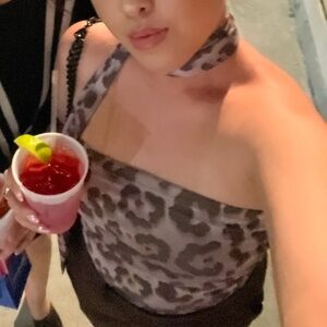 Leopard tube top with matching scarf